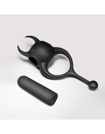 DAEMON ANEL PARA O PÉNIS COM BALA RECARREGÁVEL PRETO CRUSHIOUS