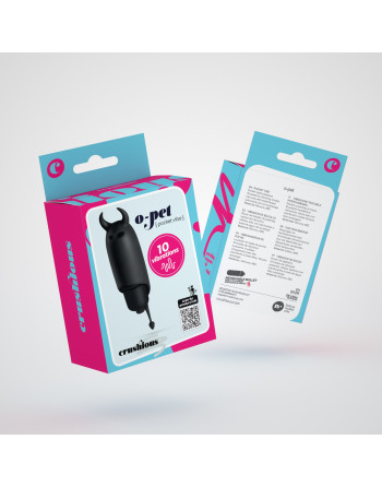 O-PET DIABO COM BALA DE 10 VIBRAÇÕES PRETO CRUSHIOUS