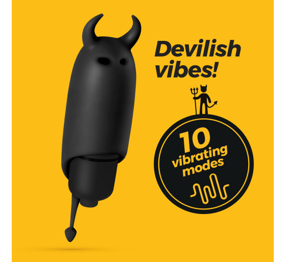 O-PET DIABO COM BALA DE 10 VIBRAÇÕES PRETO CRUSHIOUS