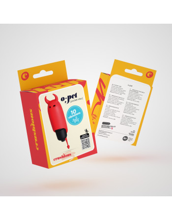 O-PET DIABLO CON BALA DE 10 VIBRACIONES ROJO CRUSHIOUS