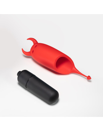 O-PET DIABO COM BALA DE 10 VIBRAÇÕES VERMELHO CRUSHIOUS
