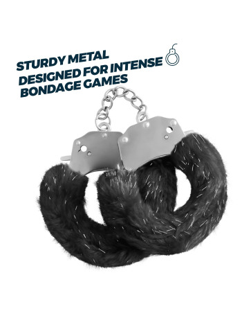 SPANGLE ESPOSAS METÁLICAS CON PELUCHE NEGRA CRUSHIOUS