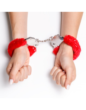 SPANGLE ESPOSAS DE METAL CON PELUCHE ROJO CRUSHIOUS