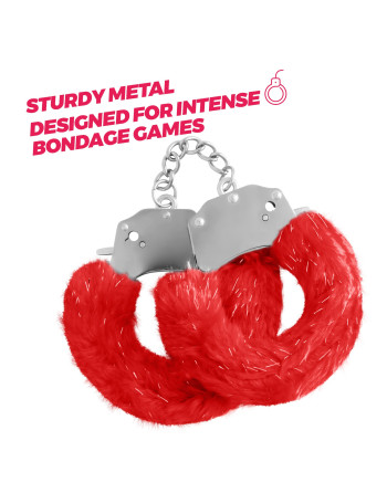 SPANGLE ALGEMAS METÁLICAS COM PELÚCIA VERMELHA CRUSHIOUS
