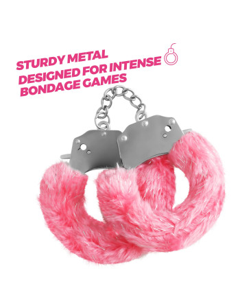 SPANGLE ALGEMAS METÁLICAS COM PELÚCIA ROSA CRUSHIOUS