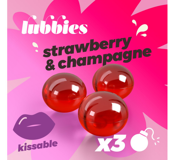 LUBBIES BOLINHAS DE ÓLEO BEIJÁVEIS MORANGO & CHAMPANHE CRUSHIOUS