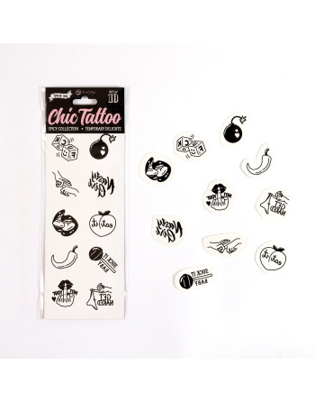 CONJUNTO DE 10 TATUAGENS TEMPORÁRIAS - SPICY COLLECTION CHIC TATTOO SECRET PLAY