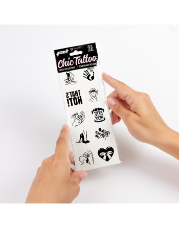 CONJUNTO DE 10 TATUAGENS TEMPORÁRIAS - KINKY COLLECTION CHIC TATTOO SECRET PLAY