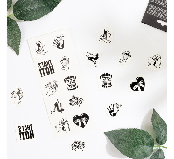 SET DE 10 TATTOOS TEMPORALES - KINKY COLLECTION CHIC TATTOO SECRET PLAY