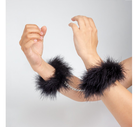 ESPOSAS SECRET HANDCUFFS MARABOU NEGRAS SECRET PLAY