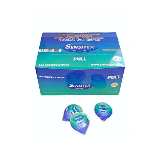 PRESERVATIVOS PULL SIN LÁTEX 144 UNIDADES SENSITEX