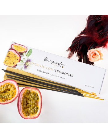 PACK DE 25 INCIENSOS CON FEROMONAS AROMA FRUTA DE LA PASION TENTACIÓN PLAY SEX