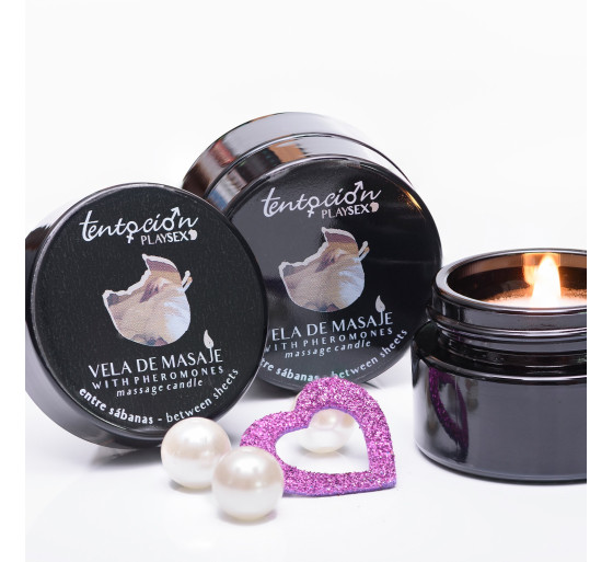 VELA PERFUMADA CON FEROMONAS ENTRE SÁBANAS 20ML TENTACIÓN PLAY SEX