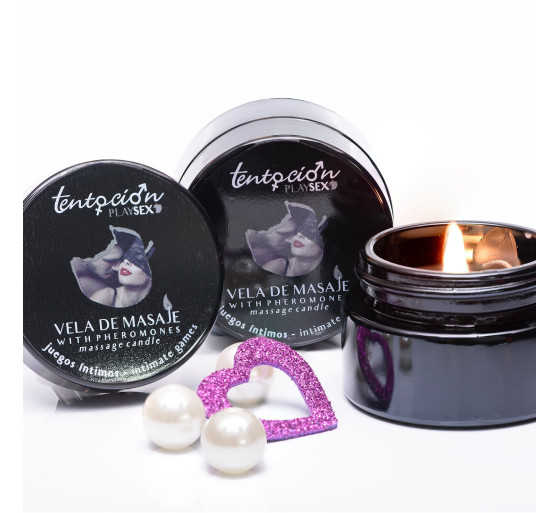 VELA COM FEROMONAS AROMA JOGOS ÍNTIMOS 20ML TENTACIÓN PLAY SEX