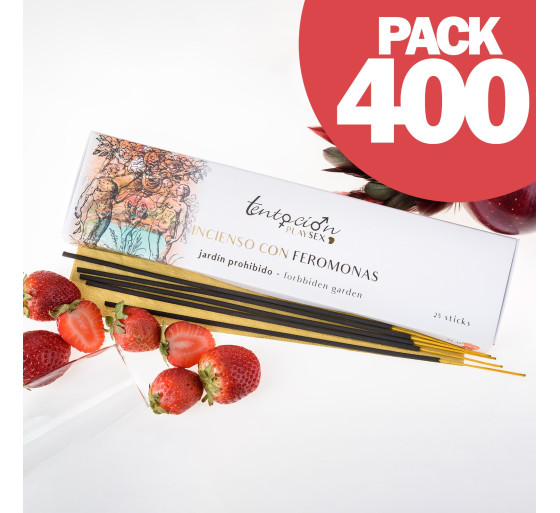PACK DE 400 INCENSOS COM FEROMONAS AROMA JARDIM PROIBIDO TENTACIÓN PLAY SEX
