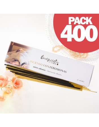 PACK DE 400 VARILLAS DE INCIENSO CON FEROMONAS AROMA ENTRE SÁBANAS TENTACIÓN PLAY SEX