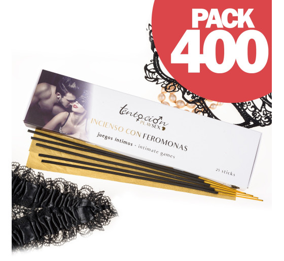 PACK DE 400 VARILLAS DE INCIENSO CON FEROMONAS AROMA JUEGOS INTIMOS TENTACIÓN PLAY SEX