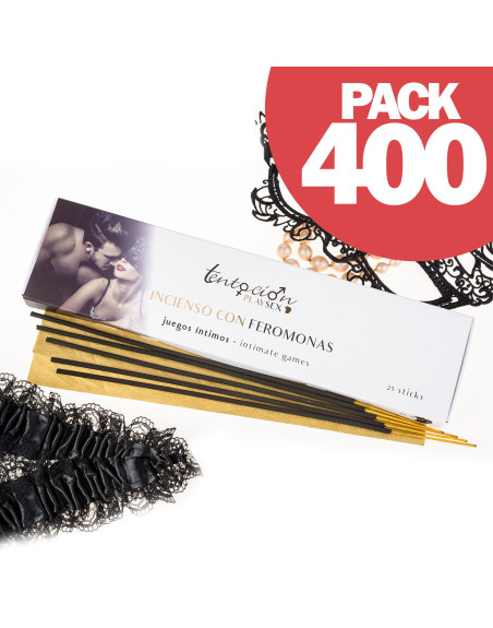 PACK DE 400 INCENSOS COM FEROMONAS AROMA JOGOS ÍNTIMOS TENTACIÓN PLAY SEX