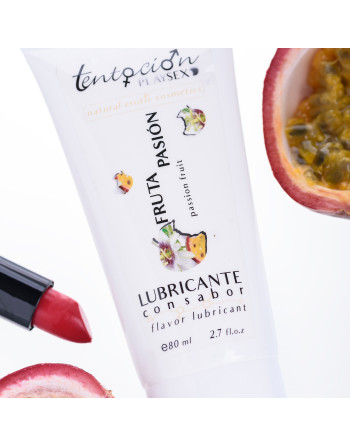 LUBRICANTE CON SABOR A FRUTA DE LA PASIÓN 80ML TENTACIÓN PLAY SEX