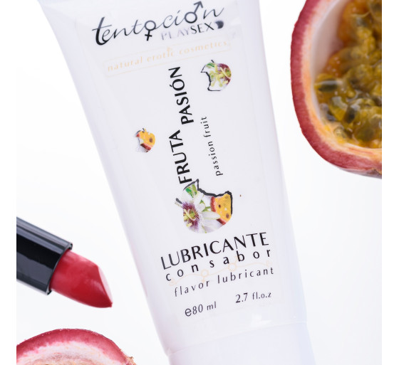 LUBRICANTE CON SABOR A FRUTA DE LA PASIÓN 80ML TENTACIÓN PLAY SEX