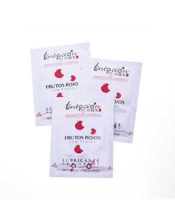 20 MONODOSIS DE LUBRICANTE CON SABOR A FRUTOS ROJOS 5ML TENTACIÓN PLAY SEX