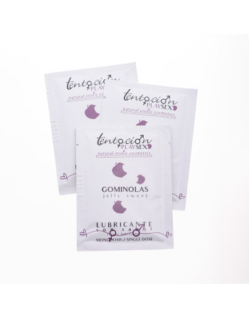20 MONODOSIS DE LUBRICANTE CON SABOR A GOMINOLA 5ML TENTACIÓN PLAY SEX