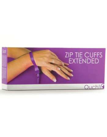 ESPOSAS DESECHABLES DE PLÁSTICO OUCH! ZIP TIE CUFFS EXTENDED MORADAS