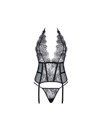 CORSÉ Y TANGA ESTERA NEGRO BEAUTY NIGHT FASHION