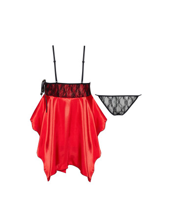 CAMISA DE NOITE E TANGA JULIETA VERMELHO BEAUTY NIGHT FASHION