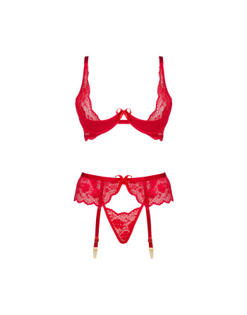 CONJUNTO DE 3 PIEZAS ROSE ROJO BEAUTY NIGHT FASHION