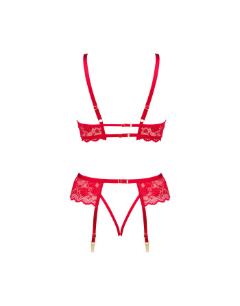 CONJUNTO DE 3 PIEZAS ROSE ROJO BEAUTY NIGHT FASHION