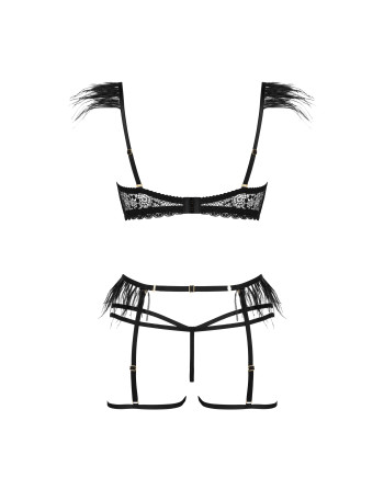 CONJUNTO DE 4 PIEZAS CRYSTAL NEGRO BEAUTY NIGHT FASHION