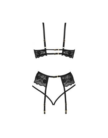 CONJUNTO DE 3 PEÇAS ROSE PRETO BEAUTY NIGHT FASHION