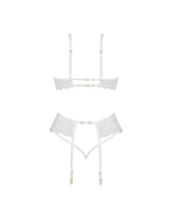 CONJUNTO DE 3 PEÇAS ROSE BRANCO BEAUTY NIGHT FASHION