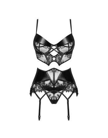 CONJUNTO DE 3 PIEZAS LEONELA NEGRO BEAUTY NIGHT FASHION