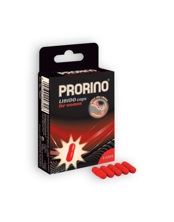 CÁPSULAS ESTIMULANTES PRORINO LIBIDO CAPS PARA MUJERES 5 CÁPSULAS