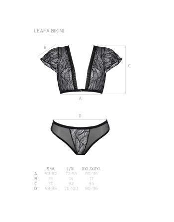 CONJUNTO DE 2 PIEZAS LEAFA BIKINI NEGRO ECO COLLECTION PASSION 