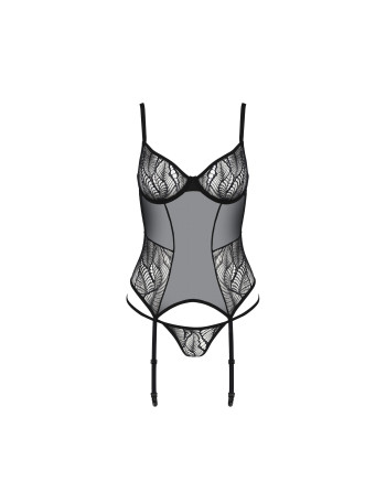 CORSÉ Y TANGA LEAFA NEGRO ECO COLLECTION PASSION 