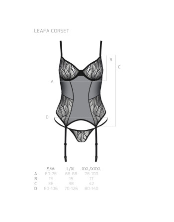 CORSÉ Y TANGA LEAFA NEGRO ECO COLLECTION PASSION 