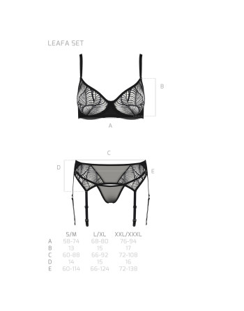 CONJUNTO DE 3 PEÇAS LEAFA PRETO ECO COLLECTION PASSION