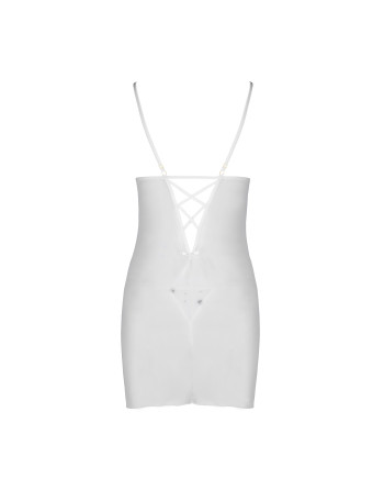 CAMISA DE NOITE E TANGA LOVELIA BRANCO PASSION