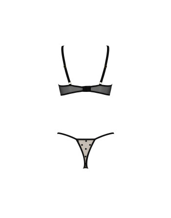 CONJUNTO DE 2 PIEZAS CON SUJETADOR ABIERTO MARINA BEGE DEVIL COLLECTION PASSION