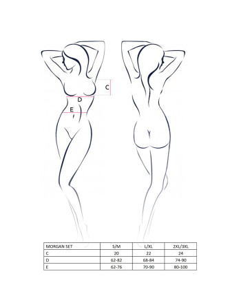 CONJUNTO DE 3 PIEZAS MORGAN NEGRO DEVIL COLLECTION PASSION