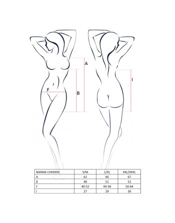 PICARDÍA Y TANGA NANNA CHEMISE BLACK  - PASSION