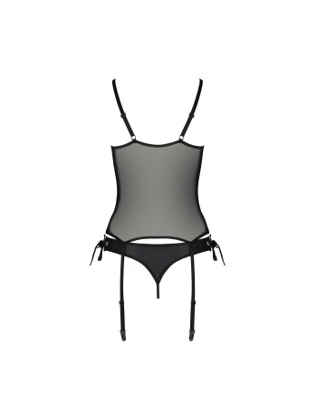 CORSÉ Y TANGA NESSY NEGRO PASSION