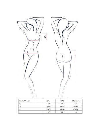 CONJUNTO DE 3 PEÇAS SANDRA PRETO EROTIC LINE PASSION