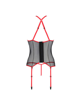 CORPETE E TANGA SATARA VERMELHO EROTIC LINE PASSION