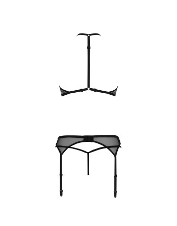 CONJUNTO DE 3 PEÇAS SATARA PRETO EROTIC LINE PASSION 