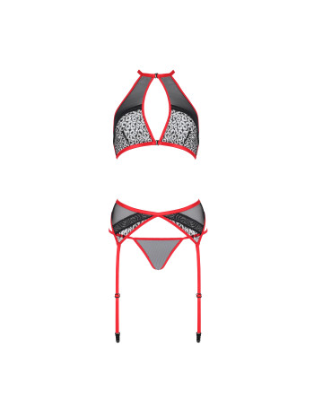 CONJUNTO DE 3 PEÇAS SATARA VERMELHO EROTIC LINE PASSION