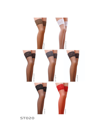 MEIAS DE LIGAS ST020 BEGE (FISHNET) PASSION